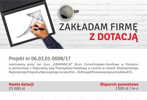 Zdjęcie, Zakładam firmę z dotacją