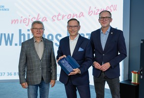 Łukasz Borowiak, Prezydent Miasta Leszna, Tomasz Malepszy, Przewodniczący Rady Miejskiej Leszna, Artur Hejdysz, Prezes Zarządu firmy C&C Partners